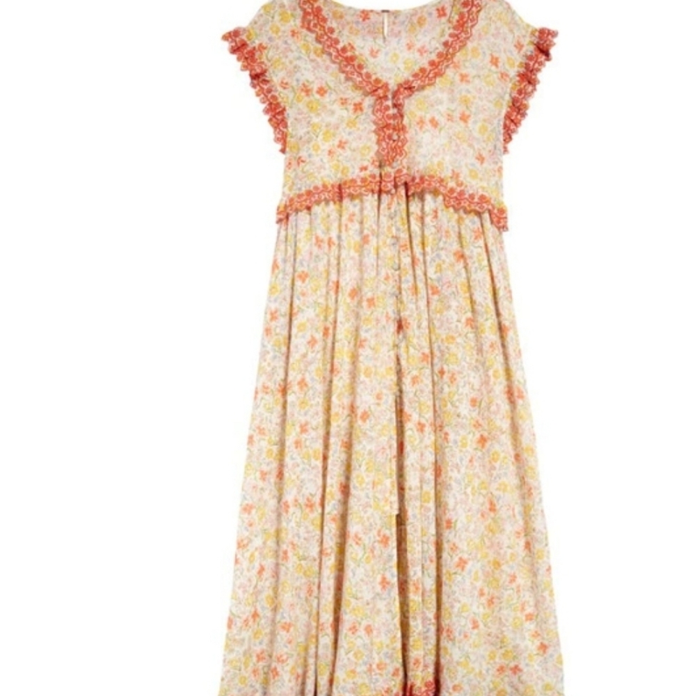 Free People Milania Midi Dress in Confetti Combo - Picture 9 of 11